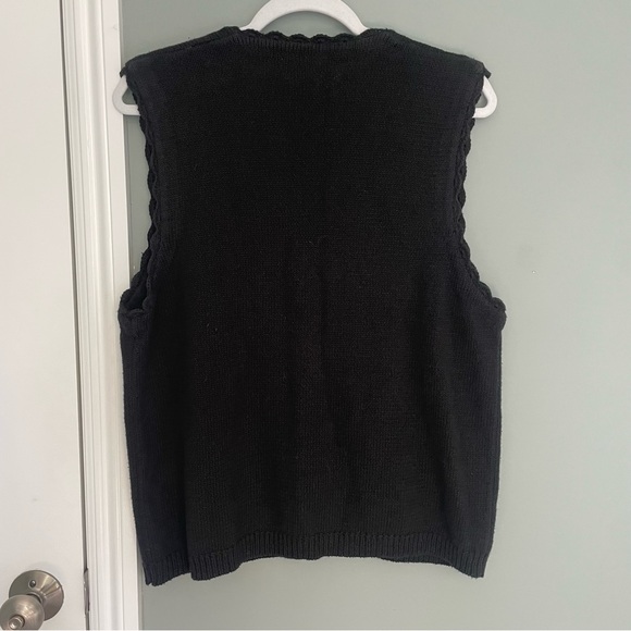 Vintage Orvis Fall Leaves Floral Embroidered Knitted V-Neck Sweater Vest - Picture 7 of 11